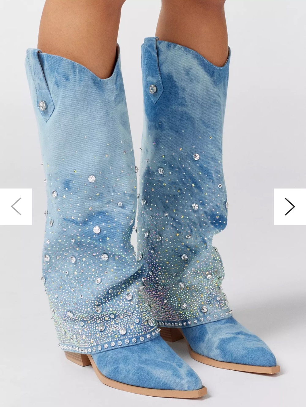 Azalea Wang Mellow Denim Cowboy Boot